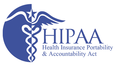 HIPAA Logo Logo for Health Insurance Portability & Accountability Act. Includes a blue caduceus staff with angel wings and a star.